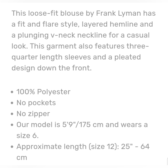 Frank Lyman blouse - Picture 10 of 14